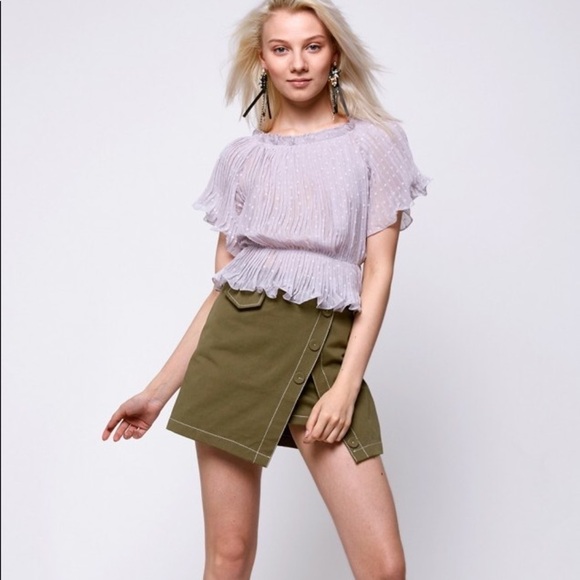 storets | Skirts | Gwen Unbalanced Skirt In Olive | Poshmark